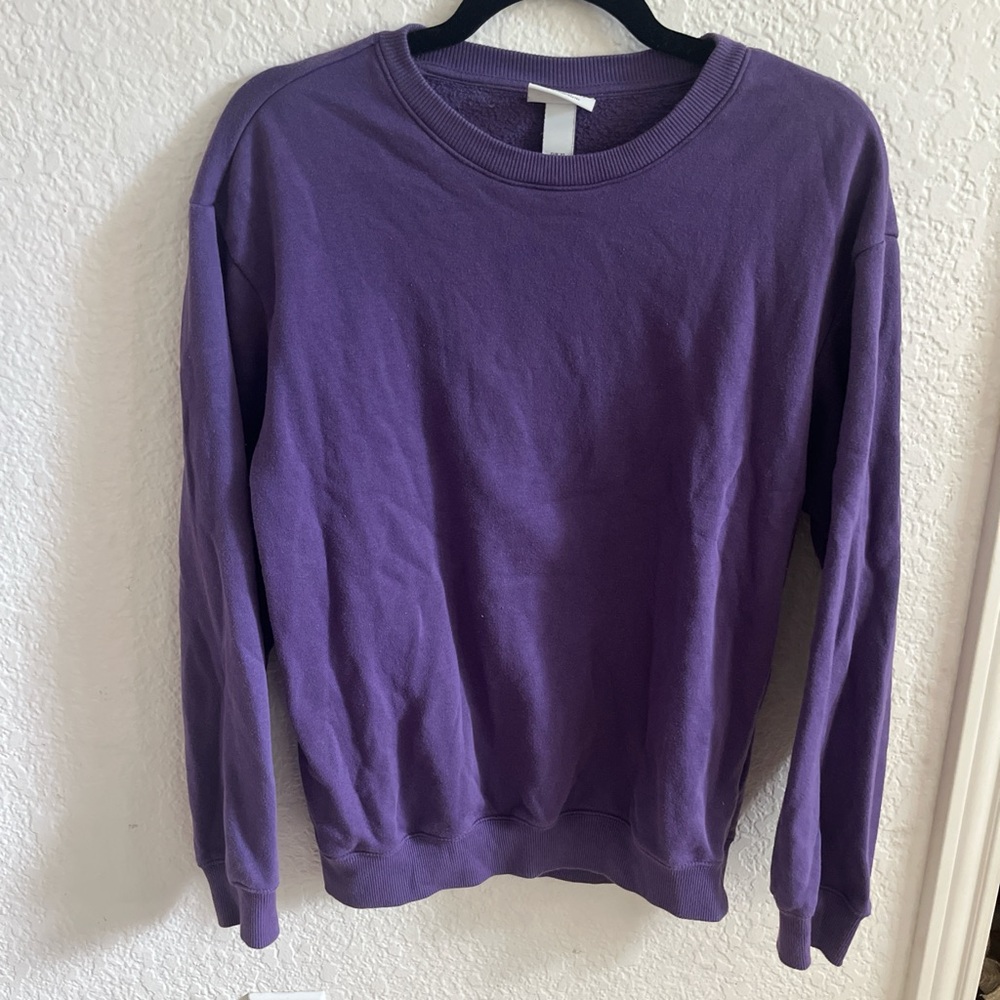 H&M Purple Crew Neck Sweater Soft Knit Classic